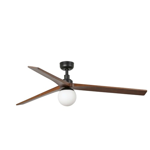 KLIM L Ceiling fan black/walnut E27 0-10V/1-10V