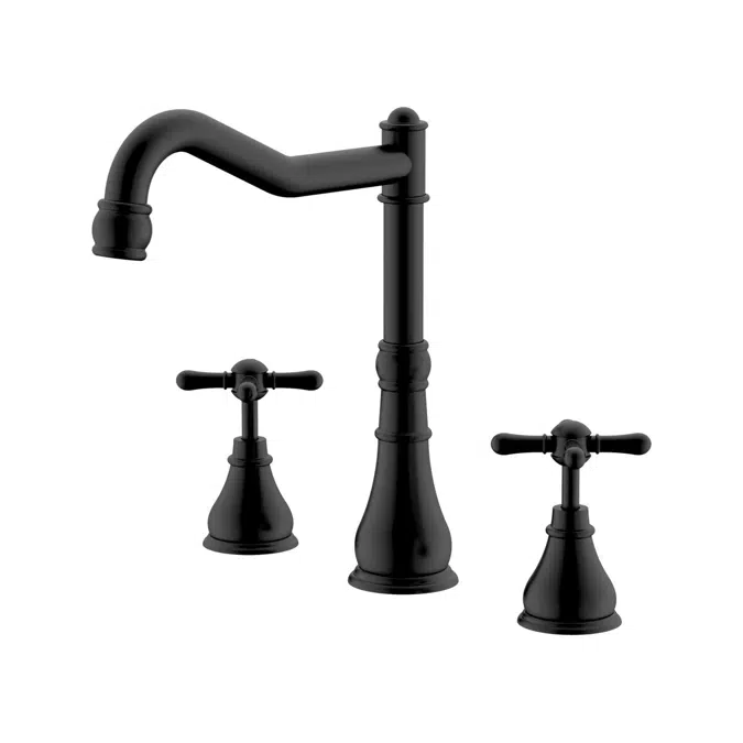 Milli Voir Mat Siyah Çapraz Kollar Lavabo Seti 2265428