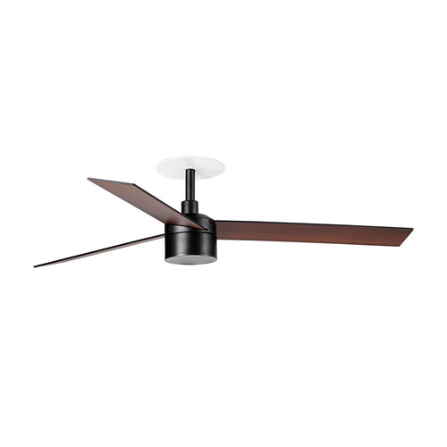 RUDDER RECESSED TEK 3 L Ceiling fan black/walnut 2700K 0-10V/1-10V