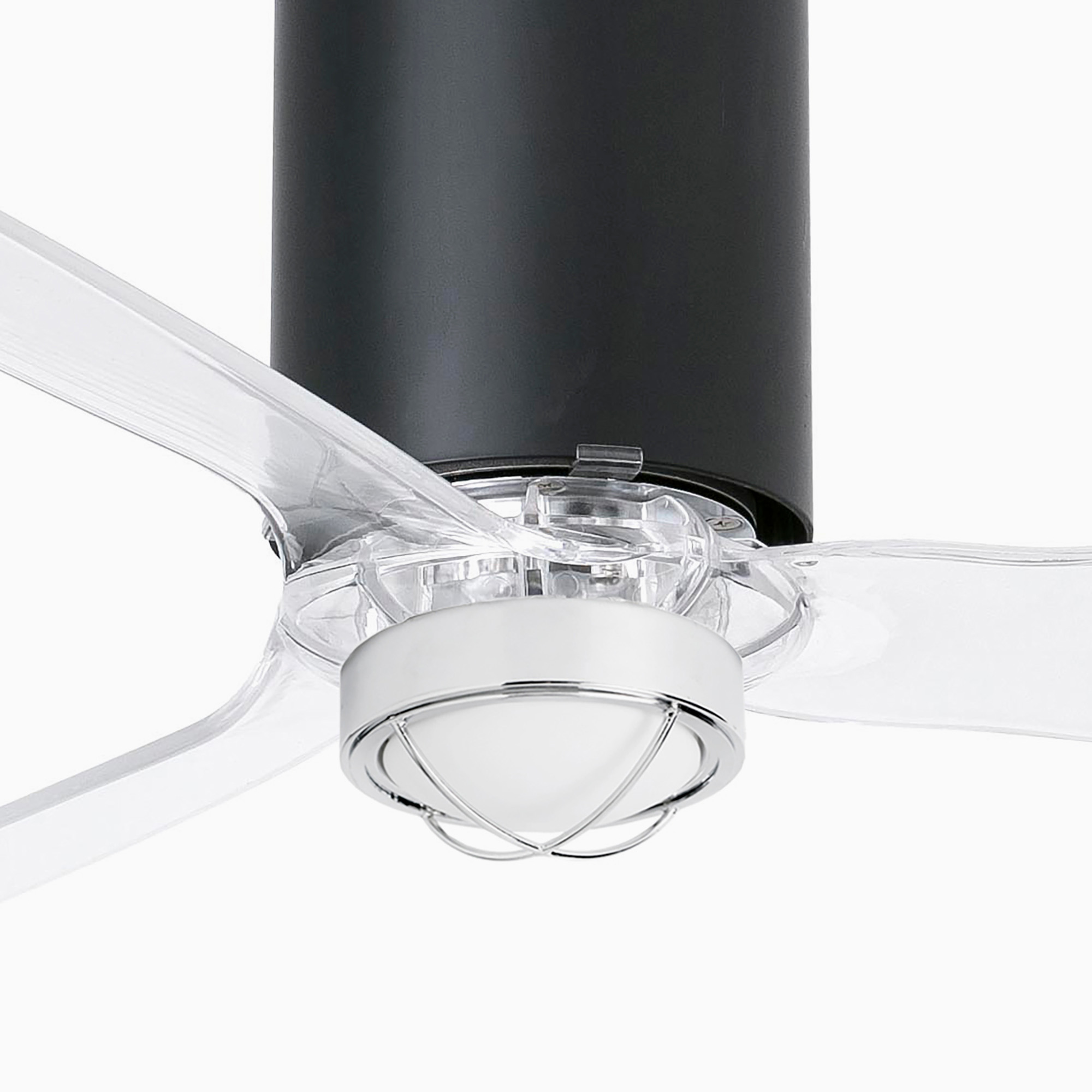 MINI TUBE FAN M LED Matt black/transparent fan 3000K