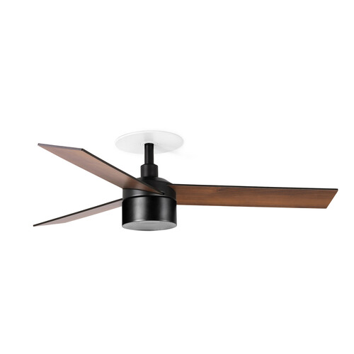 RUDDER RECESSED TEK S Ceiling fan black/walnut 3000K