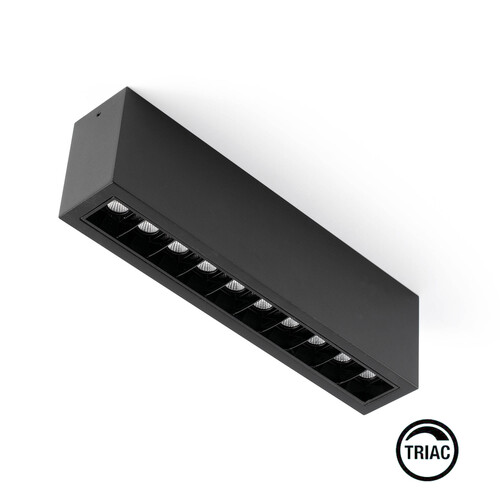 TROOP Surface 10x2W siyah-siyah 48° 3000K CRI90 TRIAC