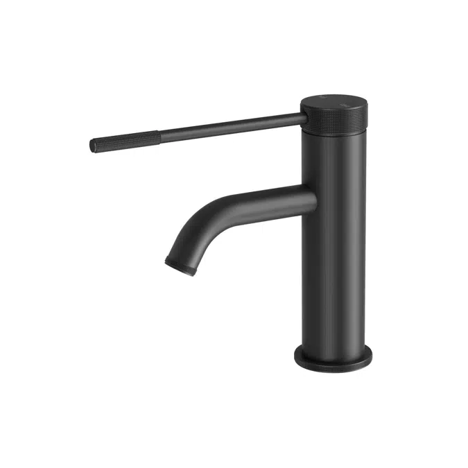 Milli Etch Matte Black Basin Mixer Tap with Extended Lever 21353