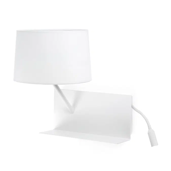 28415 - HANDY White Wall Lamp with LED Left Reader