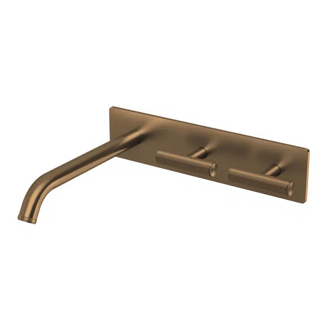 Milli Etch Brushed Bronze Wall Basin/Bath Hostess Tap System 21851