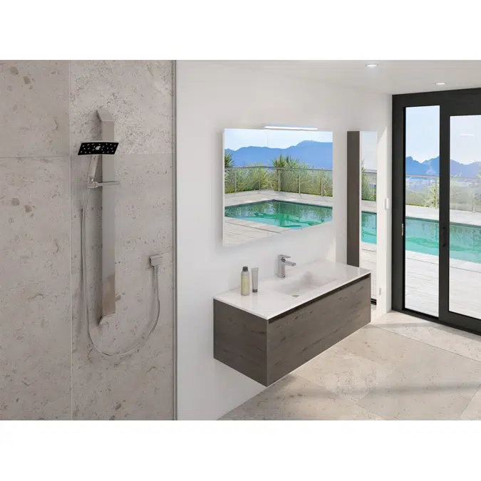 Kayla 1200mm Wall Hung Vanity Unit 1 Drawer Woodgrain 2304040