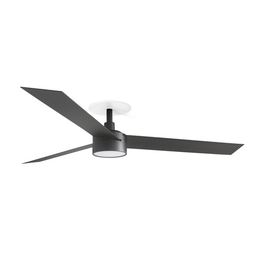 CRUISER RECESSED L LED Ceiling fan siyah 20W SWT duvar kumandası beyaz
