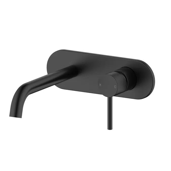 Mizu Drift Wall Basin / Bath Mixer Set with Curved Spout Kit Matte Black 2267372