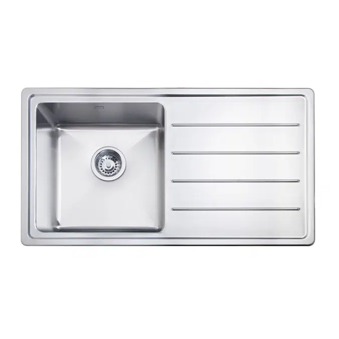 Memo Hugo Single Bowl Sink Left Hand with Drainer Stainless Steel V2 2403001