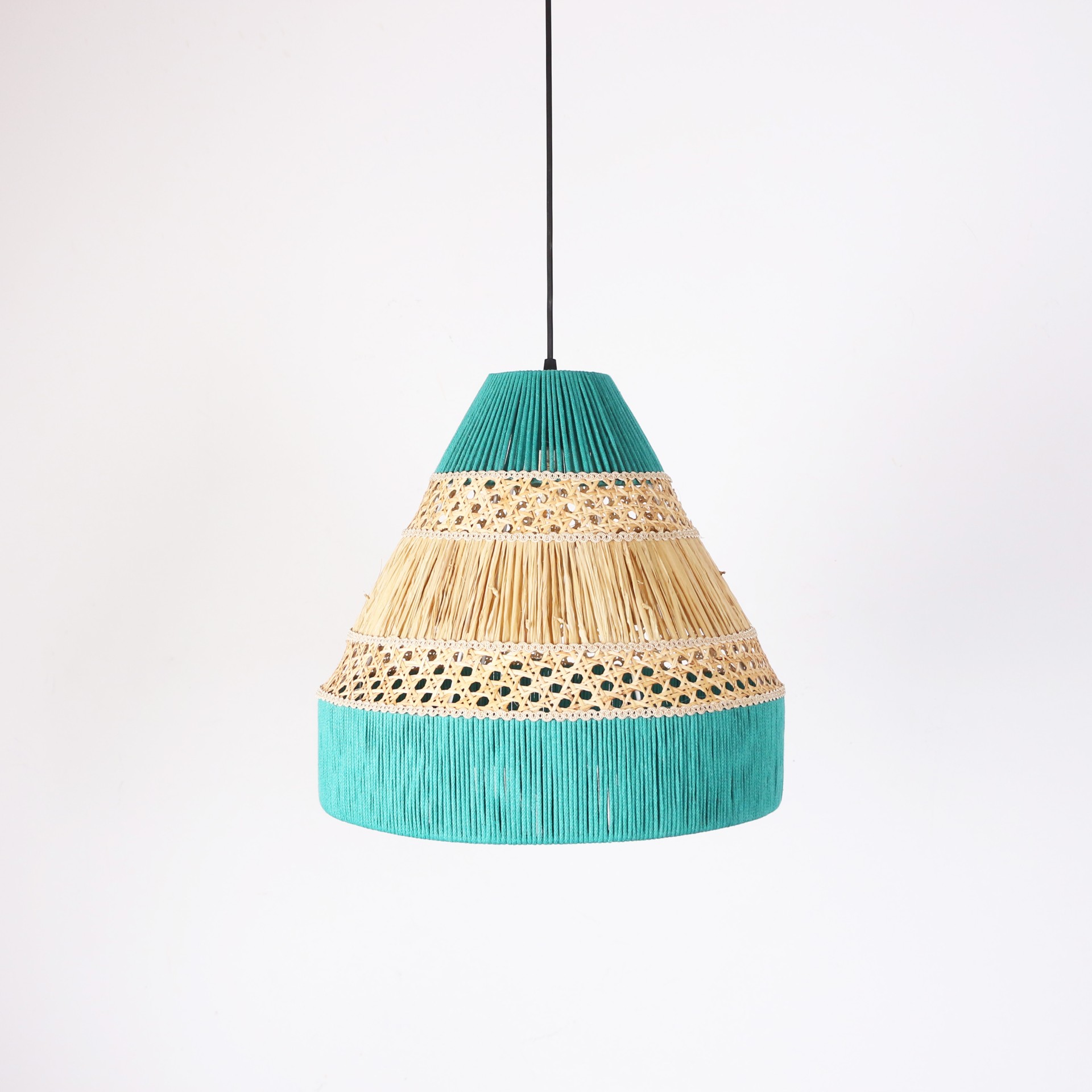 Mihrace Blue Doğal Hazeran Makrome Avize