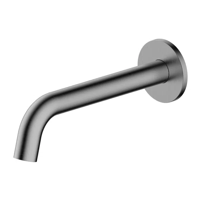 Mizu Drift Brushed Gunmetal Wall Basin/Bath Outlet Curve Spout 200 2267270