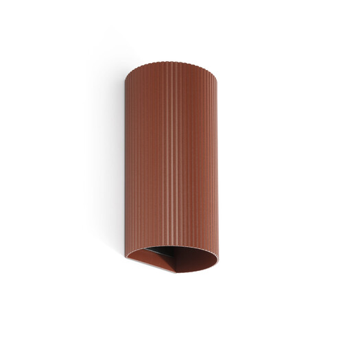 SOLE 2L Terracotta round wall lamp fluted