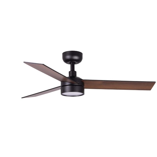 RUDDER S LED Ceiling fan black/walnut 20W SWT
