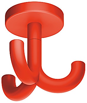Ceiling hook, with 3 hooks, ceiling installation, polyamide - 842.65.336