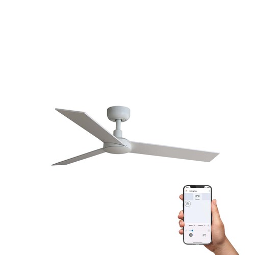 RUDDER S Ceiling fan beyaz/ash TUYA