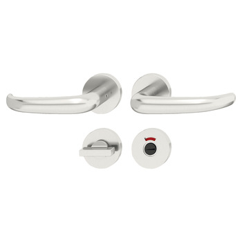Door handle set, Stainless steel, Startec, PDH5104, rose/escutcheon - 902.83.290