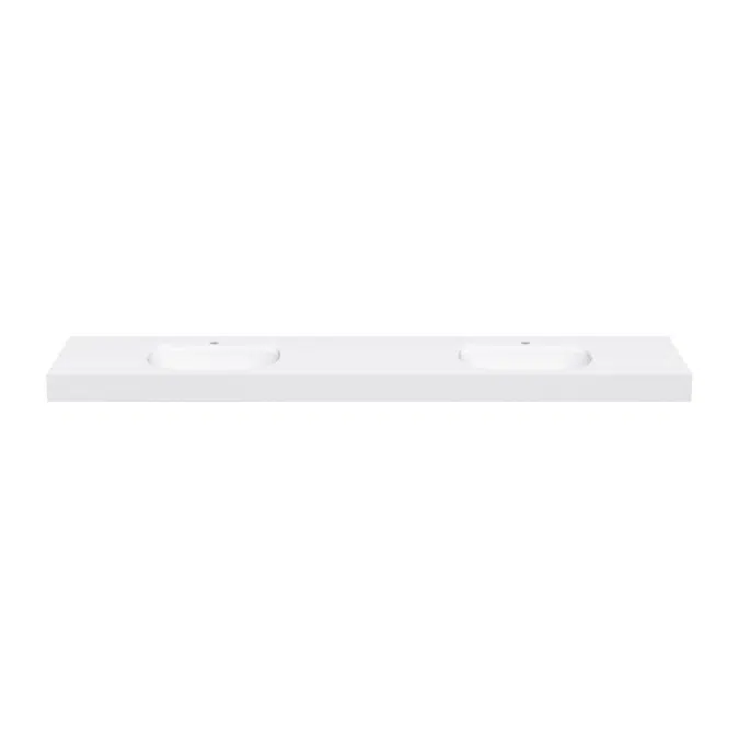 Kado Lussi 1800mm Double Wall Basin Rear Shelf Matte White 9511996
