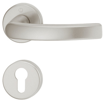 Door Handle Set, Hoppe Luxembourg 199/42KB/42KBS aluminium - 904.92.007