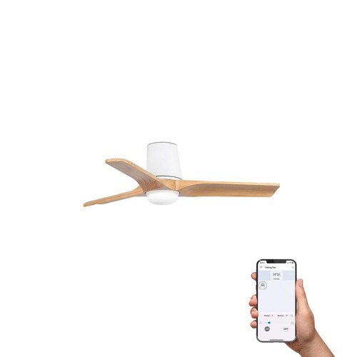HEYWOOD TUB S LED Ceiling fan beyaz/pine 10W SWT TUYA