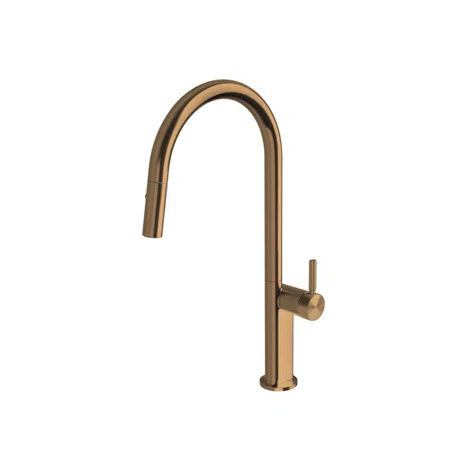 Milli Etch Brushed Bronze Gooseneck Pull Out Sink Mixer 21893