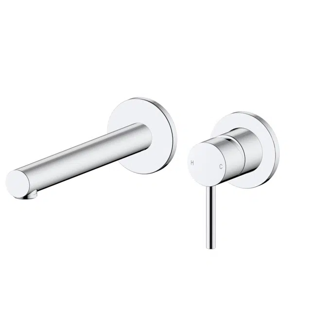 Mizu Drift Wall Basin / Bath Mixer Set with Straight Spout 2 Piece Kit Chrome 2267364