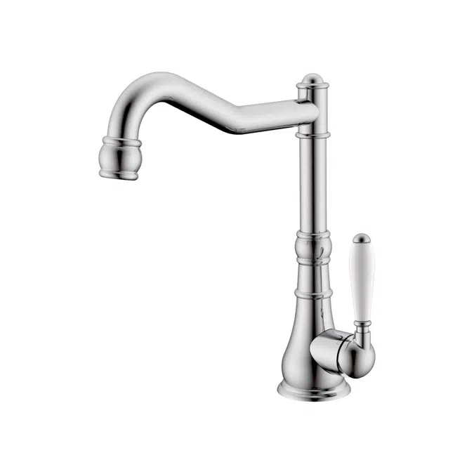 Milli Voir English Sink Mixer Tap Large Porcelain Handle Chrome 2265300