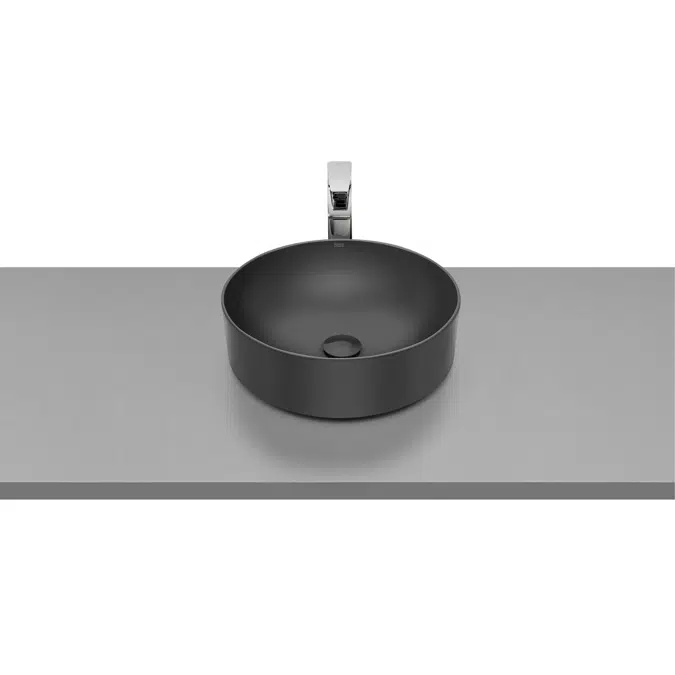 Inspira Matte Black Round Above Counter Basin 370mm 9511886
