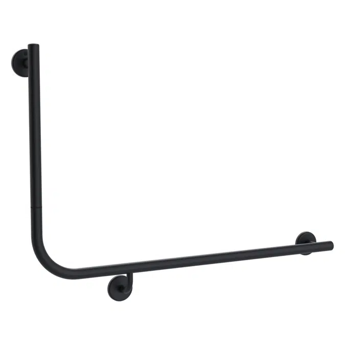 Mizu Drift Matte Black Modular Right Hand Toilet Grab Rail 935 x 600 x 90 Degree 2266547