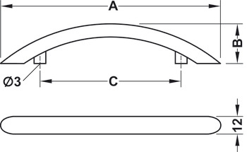 Furniture handle, Bow Handle, Polypropylene-H - 114.18.498