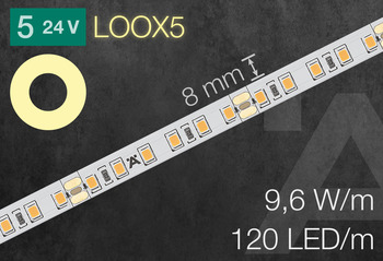 LED strip light Loox5 24 V 8 mm 120 LEDs/m - 833.76.339