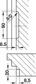 Striking plate, for locking bolt, Startec - 911.39.510