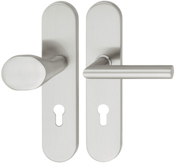 Security door handles, Stainless steel, Startec, SDH 1103, long backplate - 902.81.126