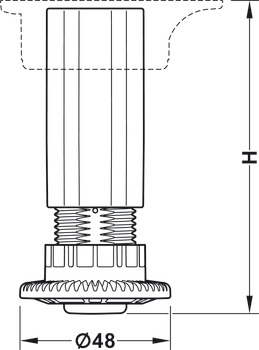 Tube with screw-in glide, ForAxilo® 48 Plinth System - 637.45.330