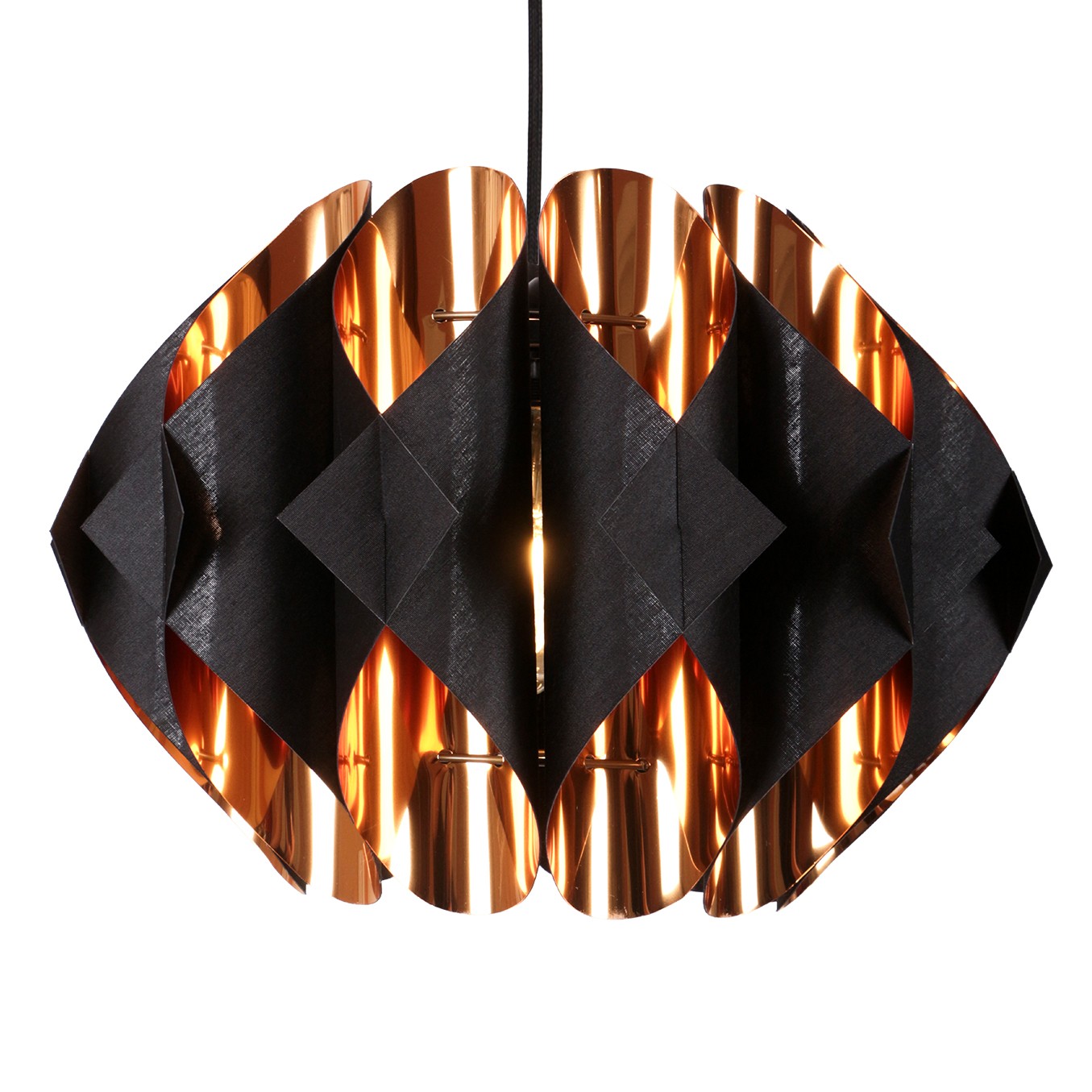 Lava Geometrik Sarkıt Avize Siyah-Bakır Renk 