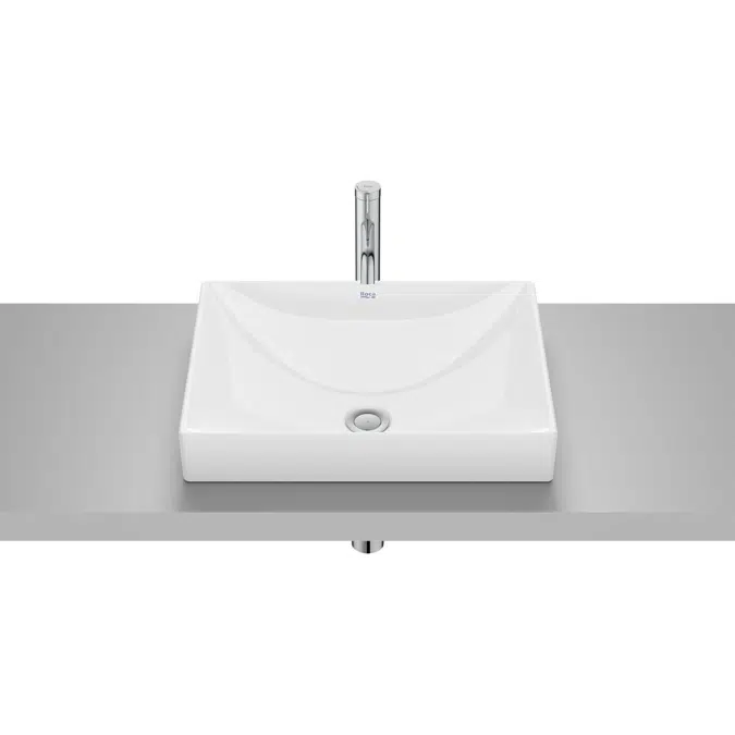 Ona Square Semi Inset Basin 500mm x 380mm No Taphole with Overflow White 9512575