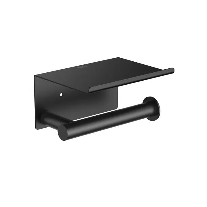Ona Matte Black Toilet Roll Holder with Cover 15063