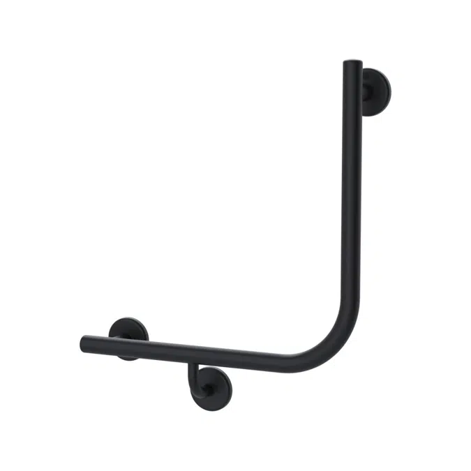 Drift Matte Black Left 90 Degree Ambulant Toilet Grab Rail 450x450mm 2266527
