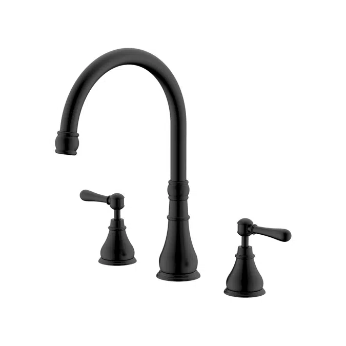 Milli Voir Matte Black Lever Handles Sink Set 2265425