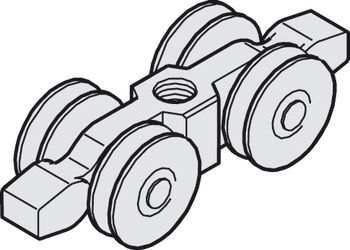 Running gear, with plastic coated ball bearing rollers - 942.30.015
