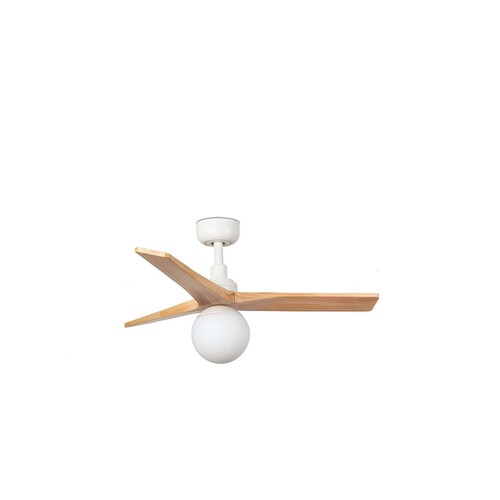 KLIM S Ceiling fan beyaz/pine E27 duvar kumandası beyaz