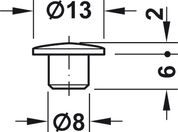 Cover cap, Solid wood untreated, for blind hole ⌀ 8 mm - 045.33.410