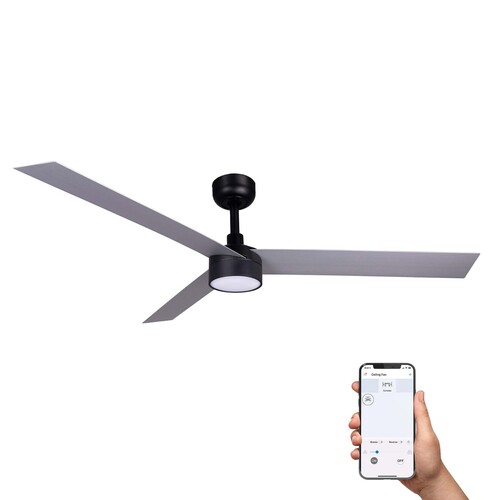 CRUISER XL LED Ceiling fan black/aluminium 20W SWT TUYA