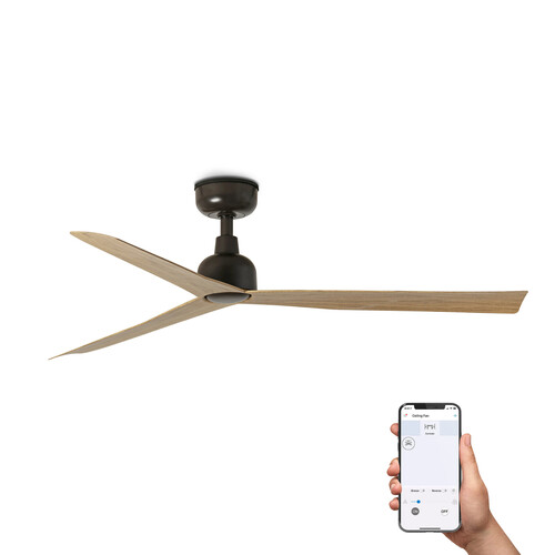 MARINE M Ceiling fan brown/oak IP44 TUYA