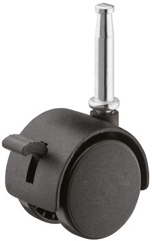 Twin wheel castor, Load bearing capacity 45 kg, steerable, with brake - 660.08.310
