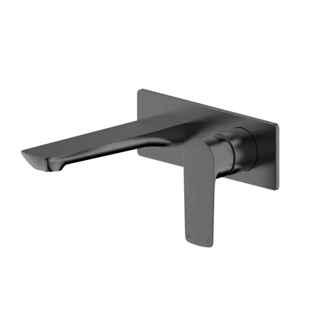Trace Brushed Gunmetal Wall Basin Mixer Set 2266029