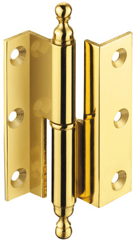 Butt hinge, brass, with decorative finial, crank D, length 7.5 mm - 321.44.854