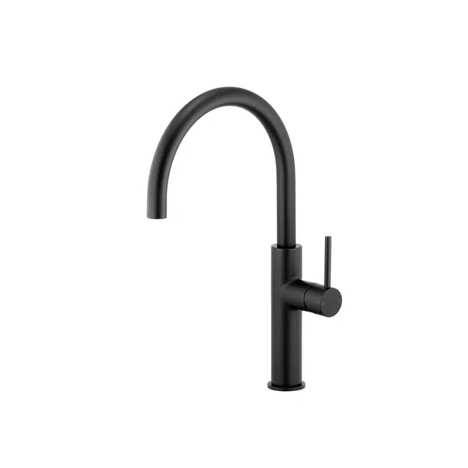 Mizu Drift Mat Siyah Kavisli Gooseneck Lavabo Musluğu 2265798