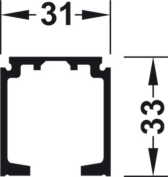 Tek Koşu Yolu, Ön Delikli, G x Y: 31 x 33 mm - 940.43.663