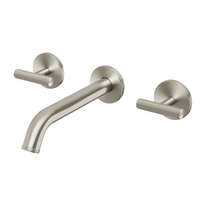 Milli Etch Brushed Nickel Wall Basin/Bath Tap Set 200mm 21842