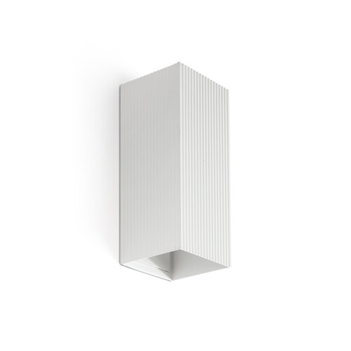LUNE 2L White square wall lamp fluted